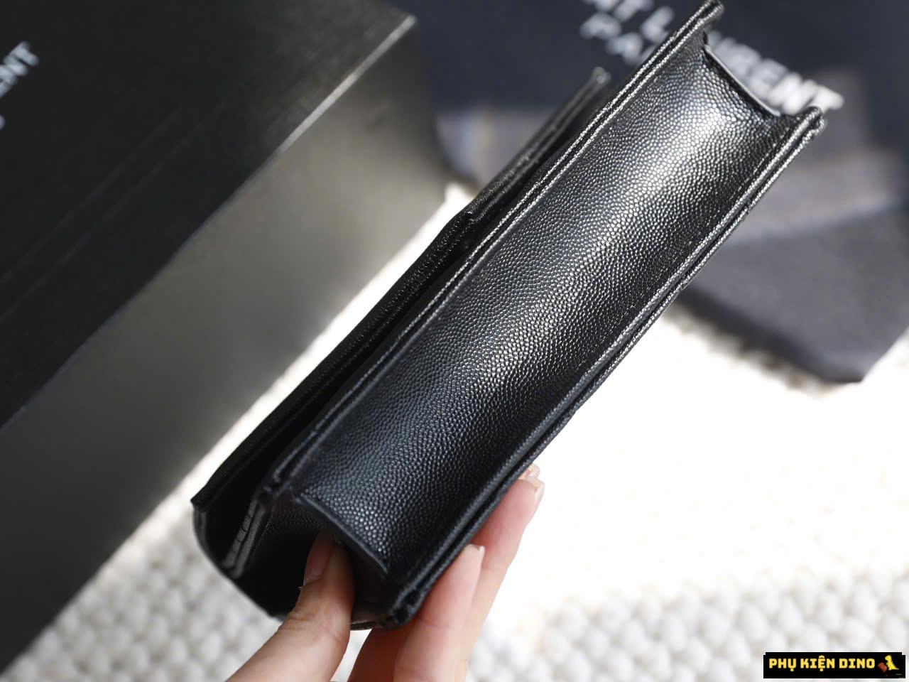 Túi YSL Envelope Wallet On Chain Silver Màu Đen Size 19 5 Túi Đeo Chéo YSL Da Lì Màu Đen