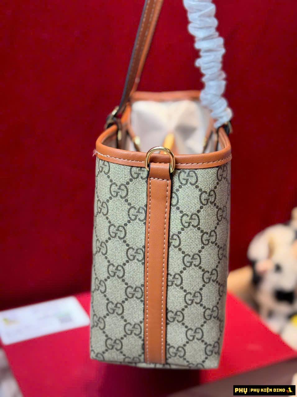 Túi Gucci GG Emblem Medium Tote Bag Size 32 Fullbox 7 Túi Gucci GG Emblem Medium Màu Nâu