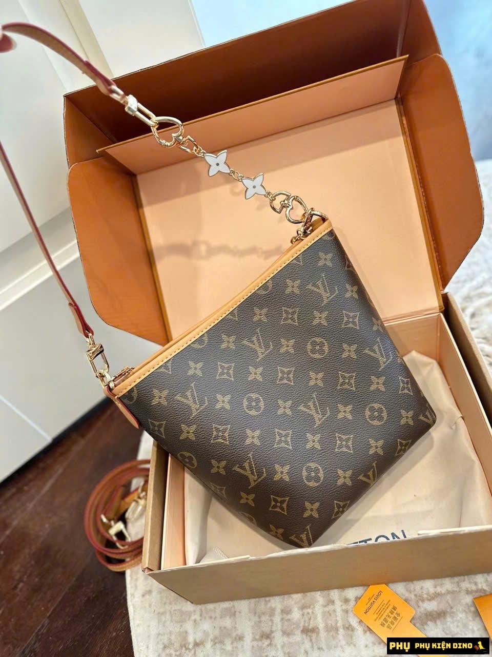 Túi Xách Nữ Louis Vuitton Brown Bucket Bag Brown 3 Túi Louis Vuitton LV Dáng Giỏ Màu Nâu