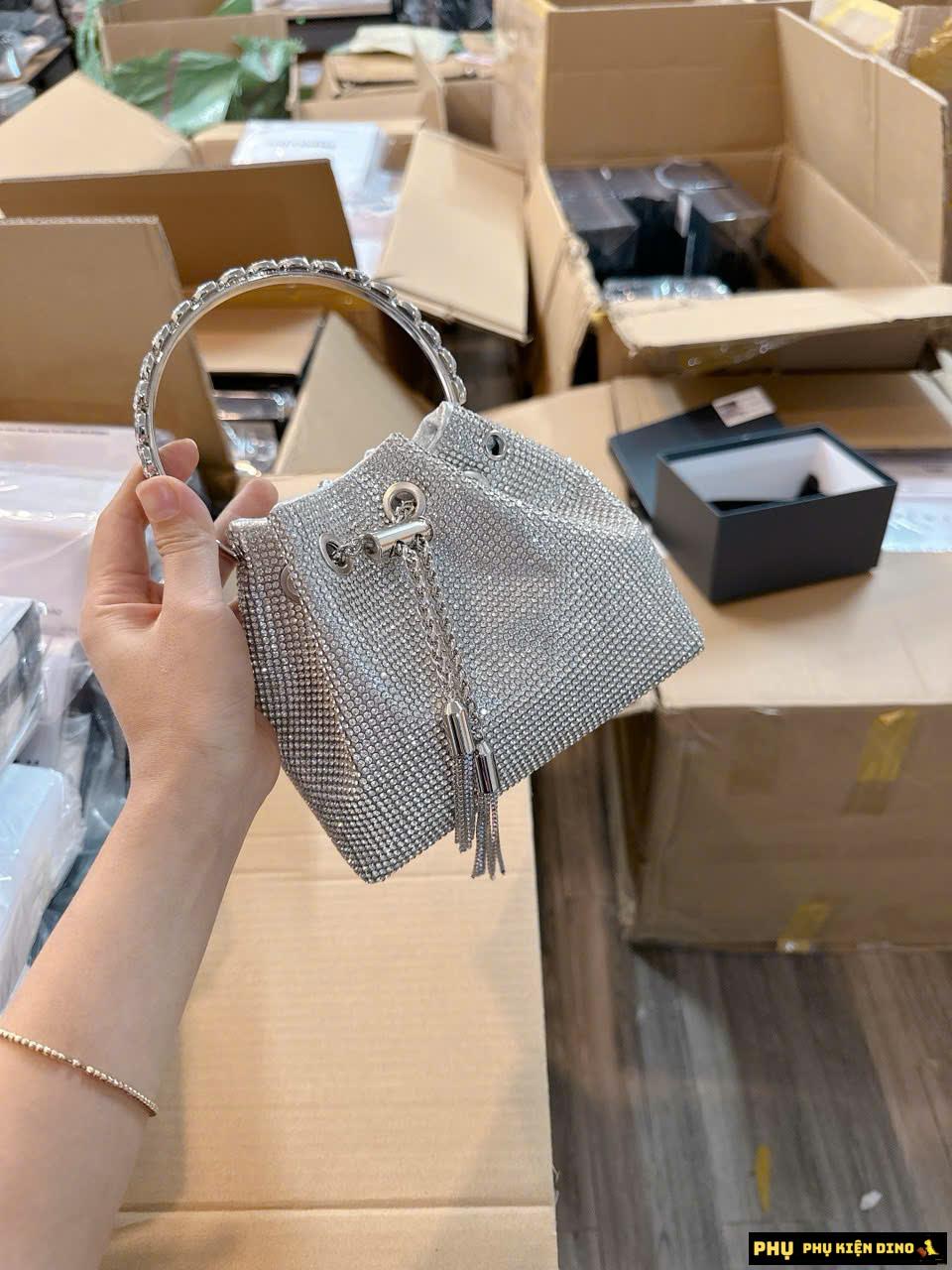 Túi Xách Nữ Đính Đá Cao Cấp Alexander Wang 2 Túi Xách Nữ Đính Đá Màu Bạc