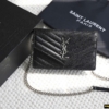 Túi YSL Envelope Wallet On Chain Silver Màu Đen