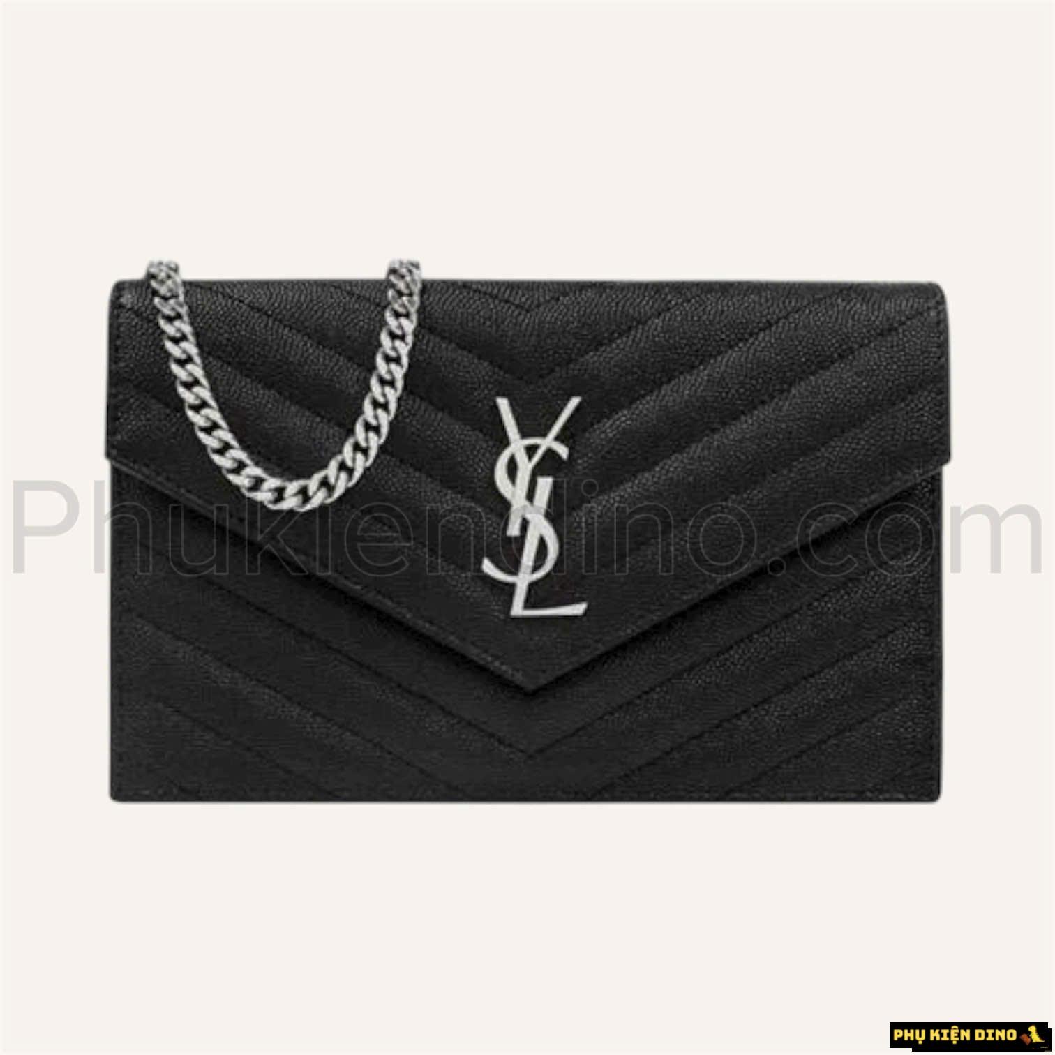 Túi YSL Envelope Wallet On Chain Silver Màu Đen Size 19 1 tui ysl envelope wallet on chain silver mau den size 19