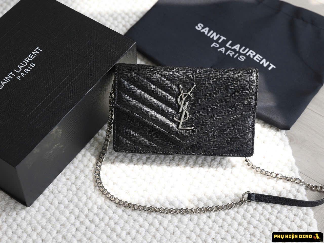 Túi YSL Envelope Wallet On Chain Silver Màu Đen Size 19 2 Túi YSL Envelope Wallet On Chain Silver Màu Đen