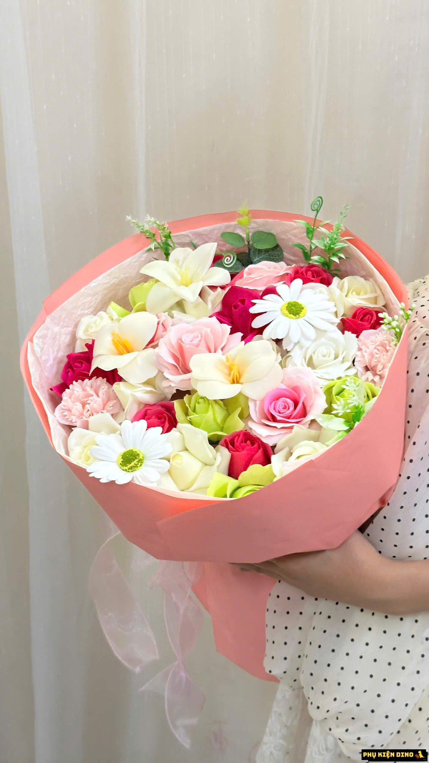 Bó Hoa Sáp Thơm Cao Cấp 35 Bông Tặng Kèm Nơ 2305 Florist - 2305HS002 3 Bó Hoa Sáp Thơm Cao Cấp 35 Bông Hoa Tặng Kèm Nơ