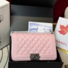 Túi Chanel Baby Pink Black White Leather Boy Bag Size 25 Fullbox 15 Túi Chanel Boy Bag 25 Màu Hồng Pastel Fullbox Phụ Kiện