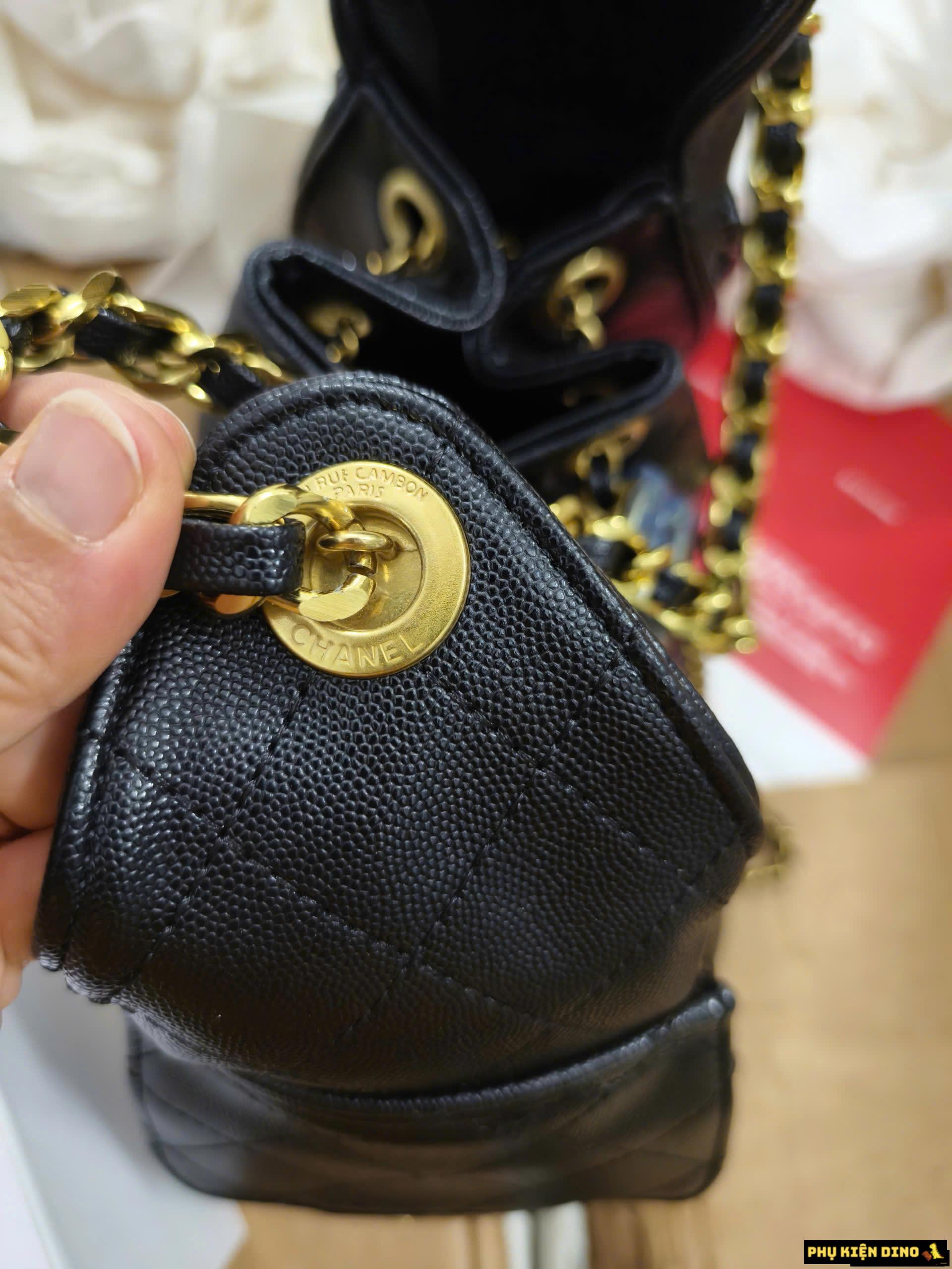 Túi Chanel Small Hobo Bag Black Caviar Antique Gold Hardware 8 Túi Chanel Hobo Bag Size Small Màu Đen Caviar Khóa Vàng