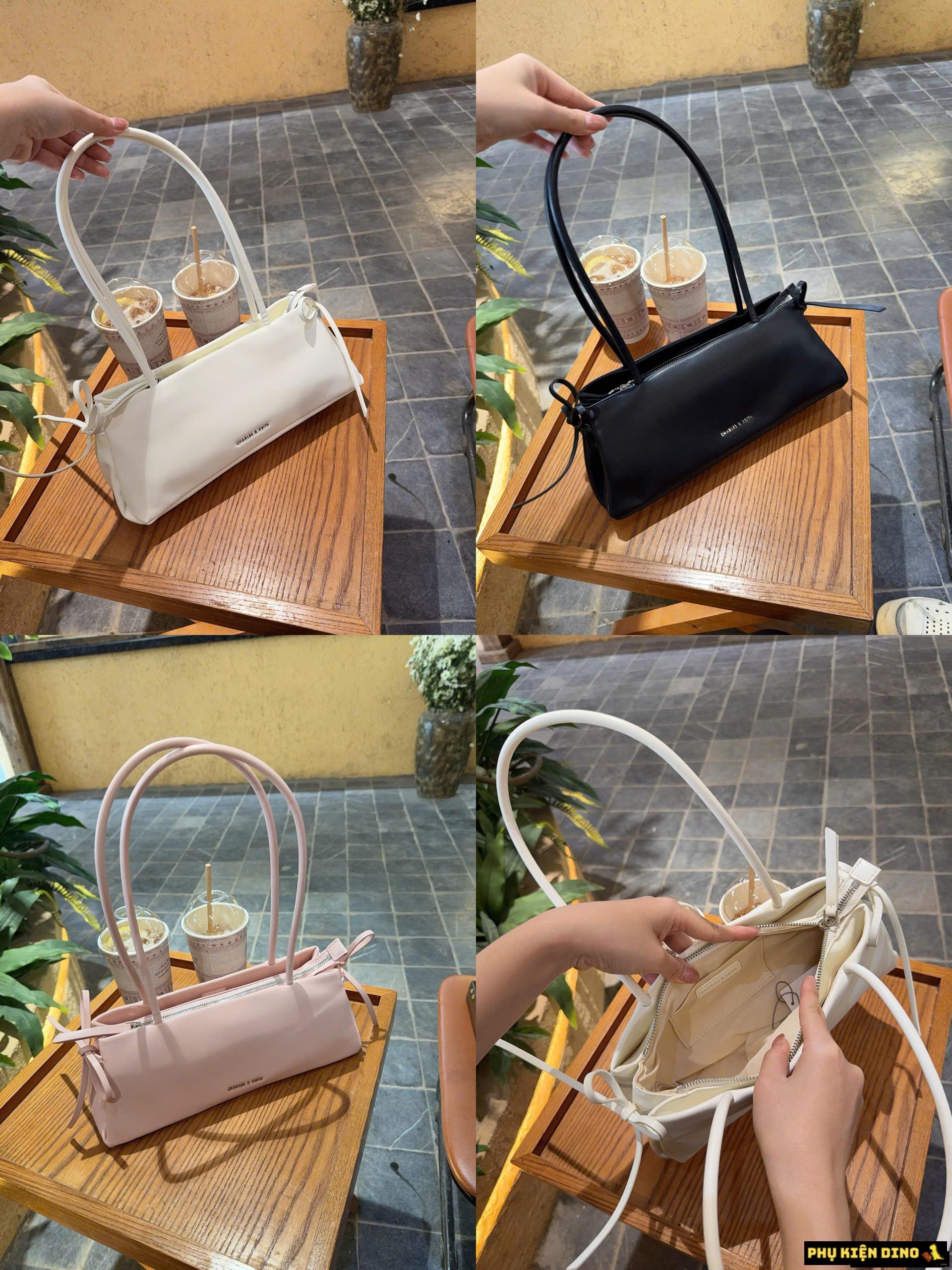 Túi CNK Hazel Bow Elongated Trapeze Shoulder Bag 3 Màu Túi CNK Hazel Bow Elongated Trapeze Shoulder Bag 3 Màu