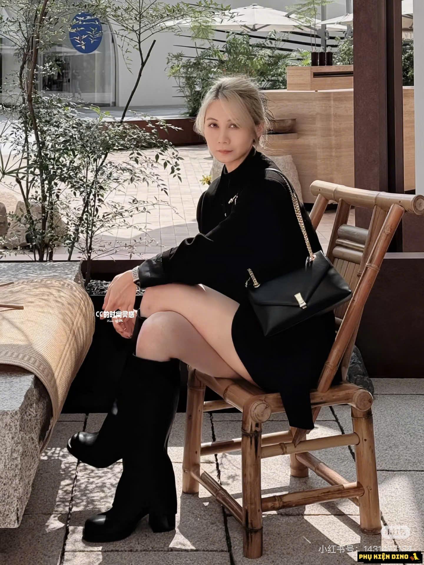 Túi Charles & Keith CNK Yuis Lilibet Chain Strap Bag Black 11 Túi CNK Yuis Lilibet Black Chain Strap Bag Đầy Đủ Hộp