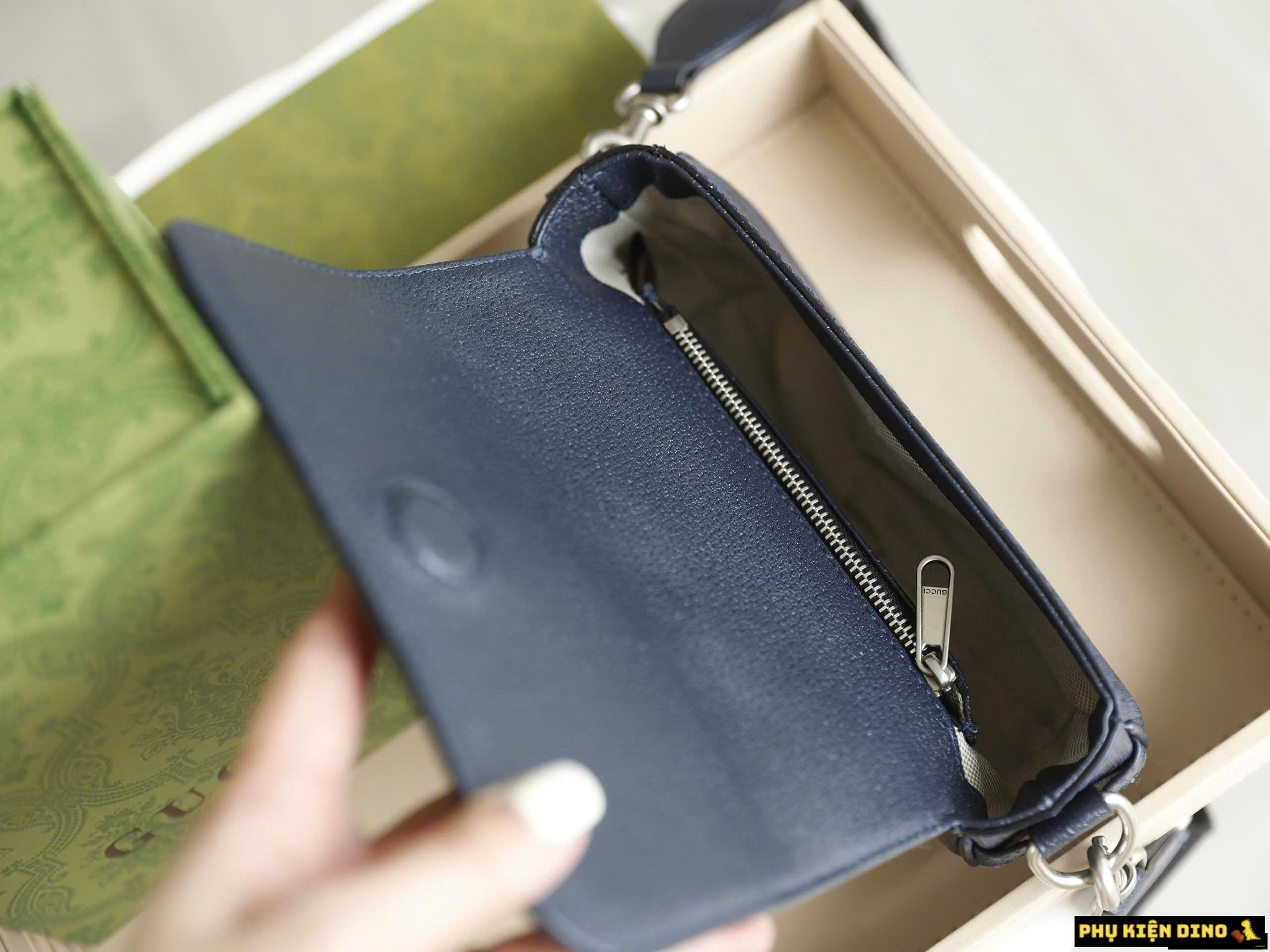 Túi Đeo Chéo Gucci Ophidia Super Mini Shoulder Bag Grey 795466-2ZGMN-1244 10 Túi Đeo Chéo Gucci Navy Ophidia Super Mini Shoulder Bag