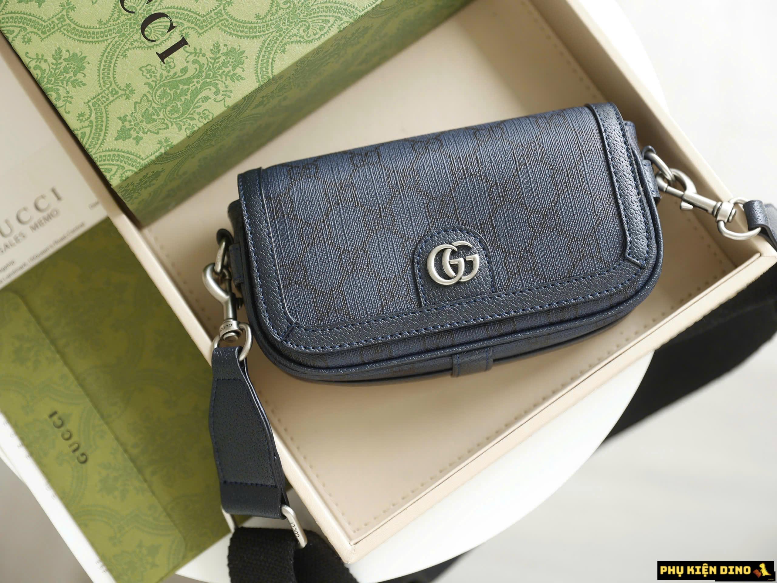 Túi Đeo Chéo Gucci Ophidia Super Mini Shoulder Bag Grey 795466-2ZGMN-1244 5 Túi Đeo Chéo Nam Gucci GG Màu Xanh Đậm