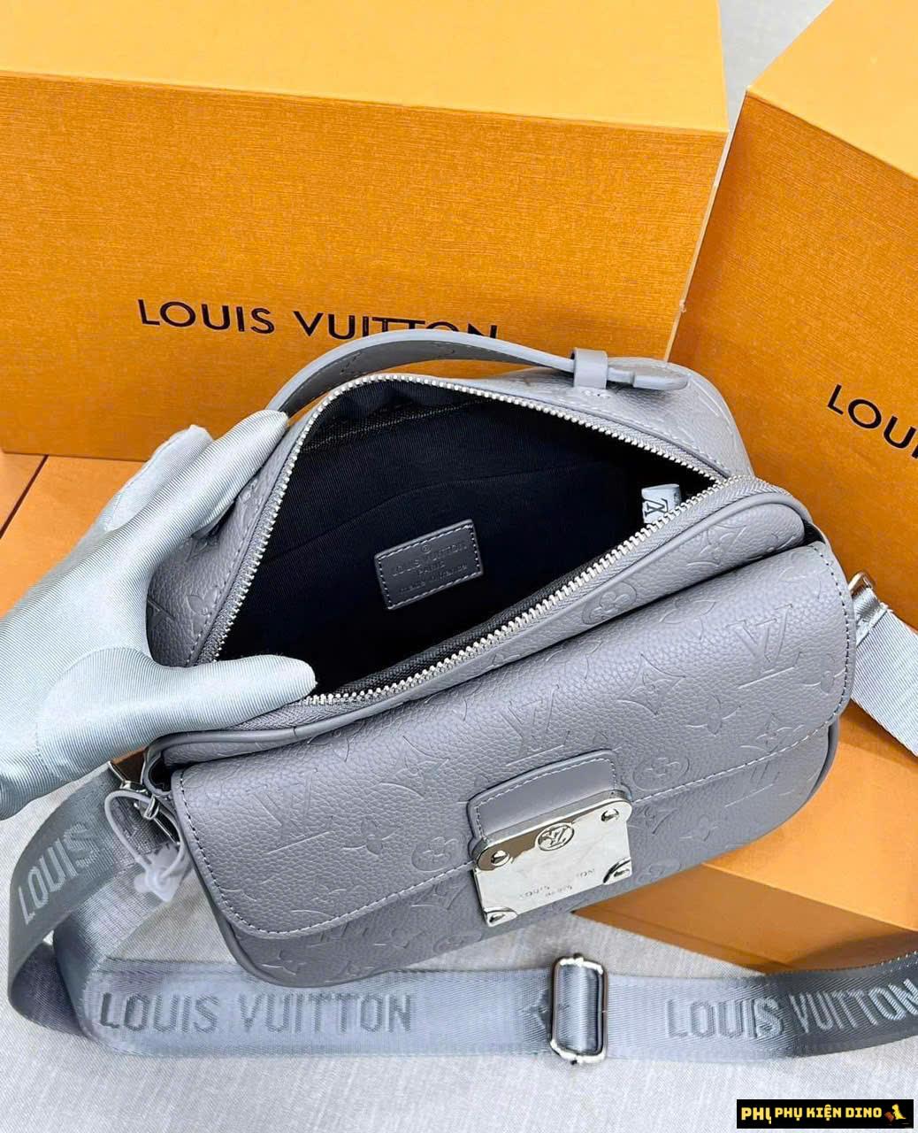 Túi Louis Vuitton LV S Lock Shoulder Bag Gray Size 26 Fullbox 7 Túi Đeo Chéo Nam LV S Lock Messenger Xám Khóa Bạc