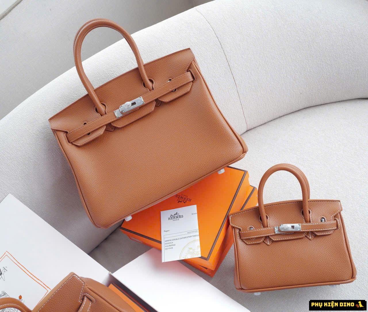 Túi Hermes Swift Birkin Size 20 25 30 Handbag Brown Màu Nâu 4 Túi Hermes Swift Birkin Brown Leather Handbag Màu Nâu Size 20 và Size 30