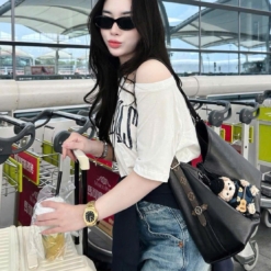 Túi Louis Vuitton CarryAll Shoulder Bag In Leather Black Fullbox Size 25 Size 29