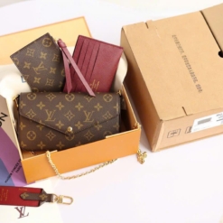 Túi Louis Vuitton LV Félicie Pochette Monogram Màu Nâu Đỏ