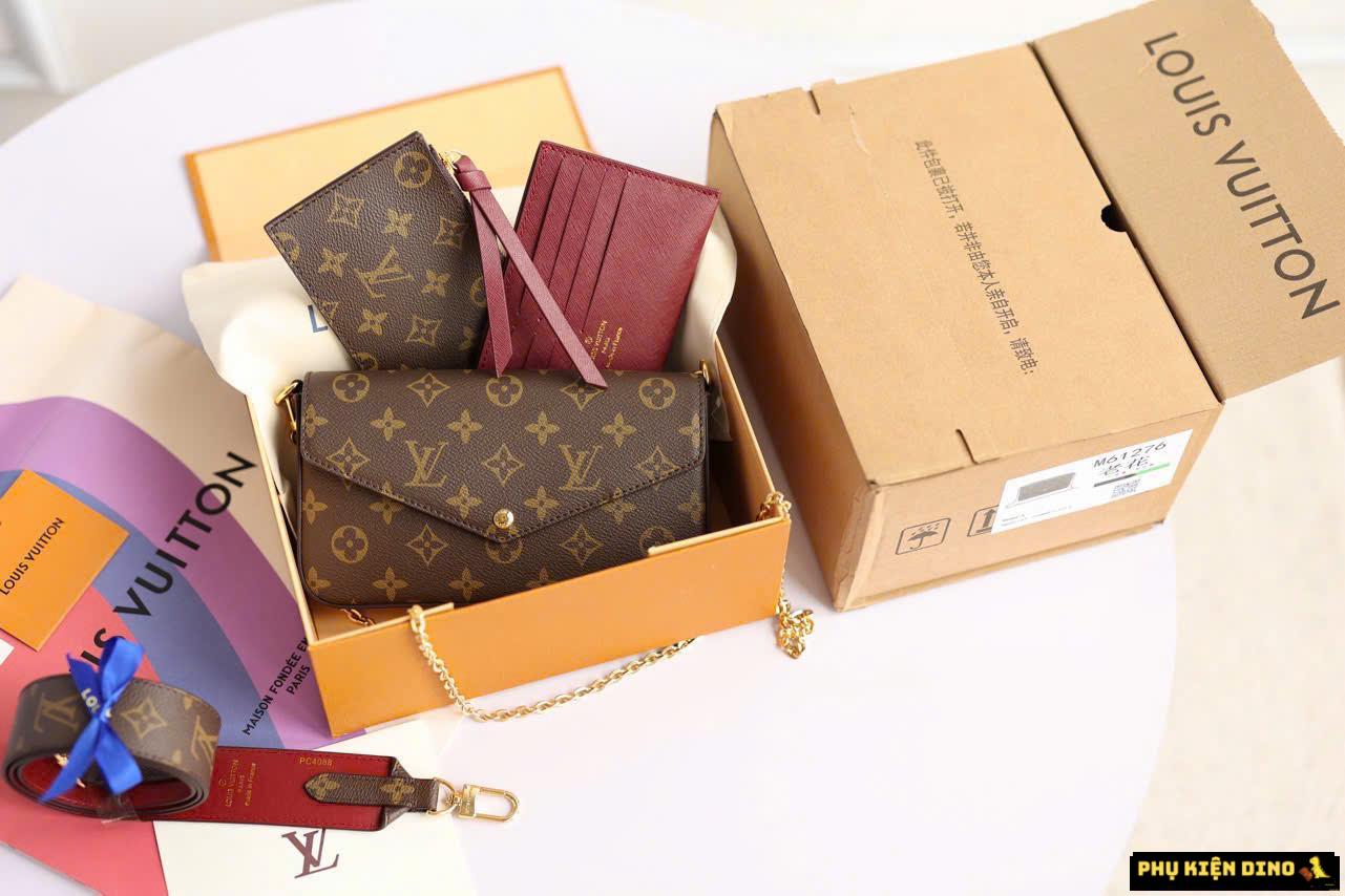 Túi Louis Vuitton LV Félicie Pochette Monogram Brown M81896 2 Túi Louis Vuitton LV Félicie Pochette Monogram Màu Nâu Đỏ