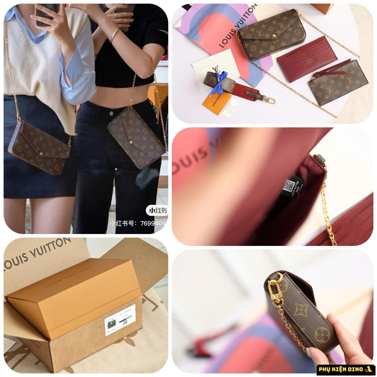 Túi Louis Vuitton LV Félicie Pochette Monogram Brown M81896 4 Túi Louis Vuitton LV Félicie Pochette