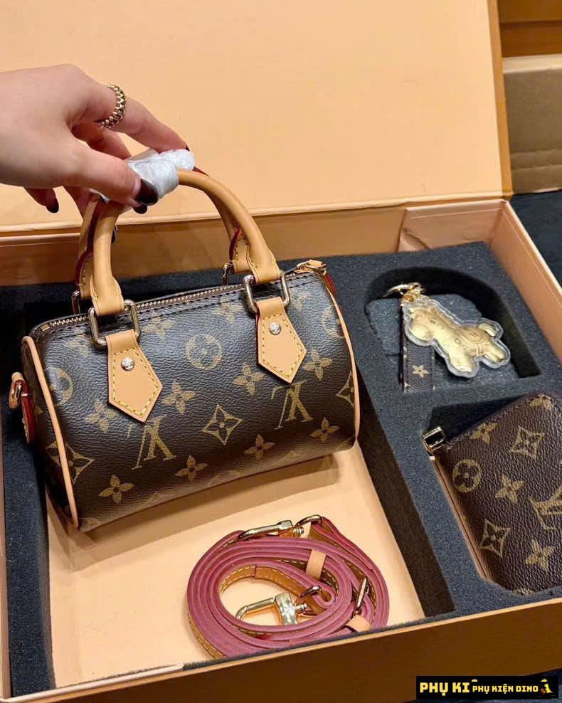 Túi Louis Vuitton LV Nano Speedy Handbag Brown Size 17 Fullbox 1 Túi Louis Vuitton LV Nano Speedy Handbag Brown Size 17 Fullbox