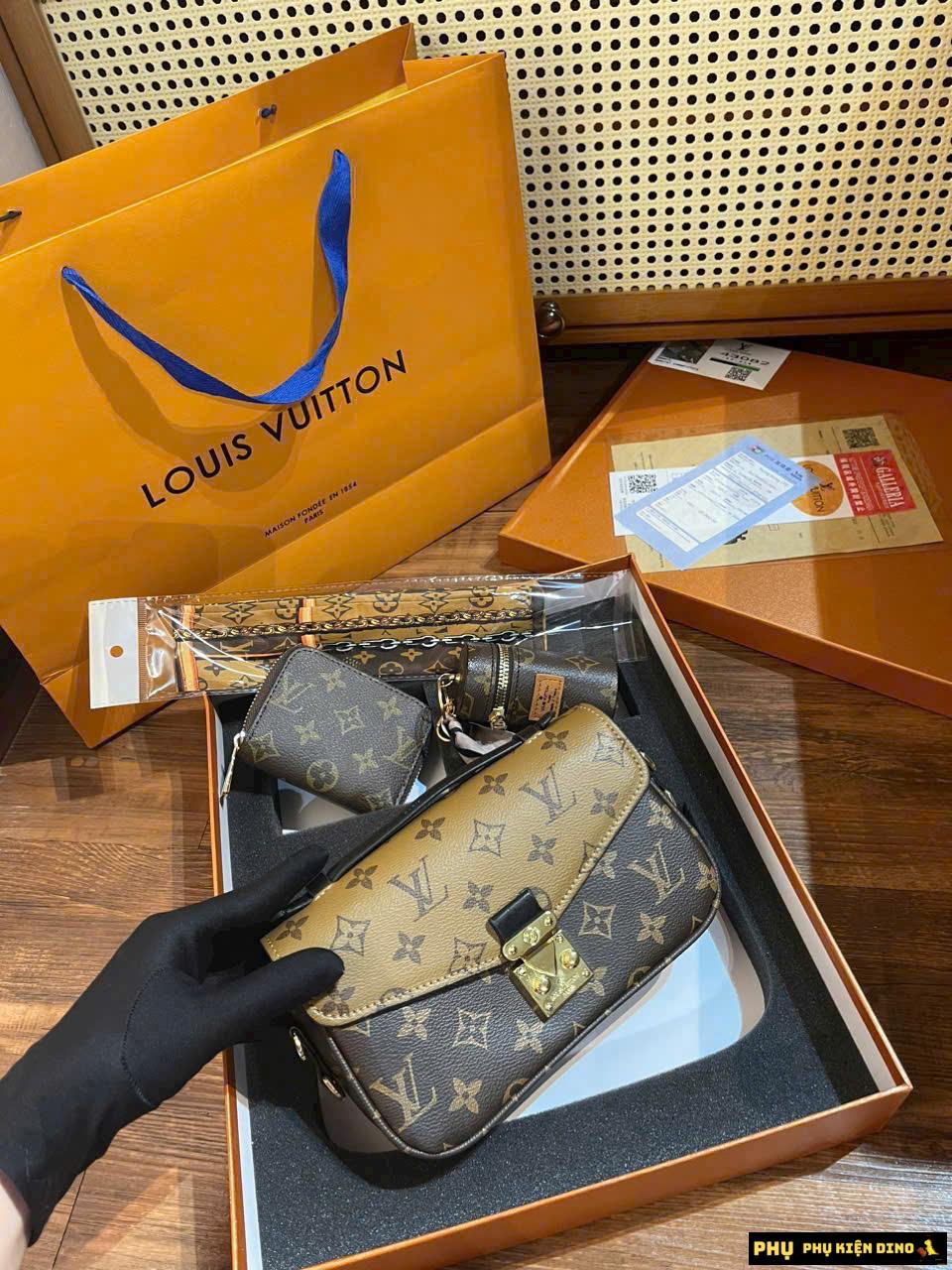 Túi Louis Vuitton Pochette Métis East West M46279 7 Túi Louis Vuitton Pochette Métis East West Nâu Phối