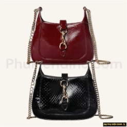 Túi Nữ Gucci Jackie Notte Python Mini Black Red