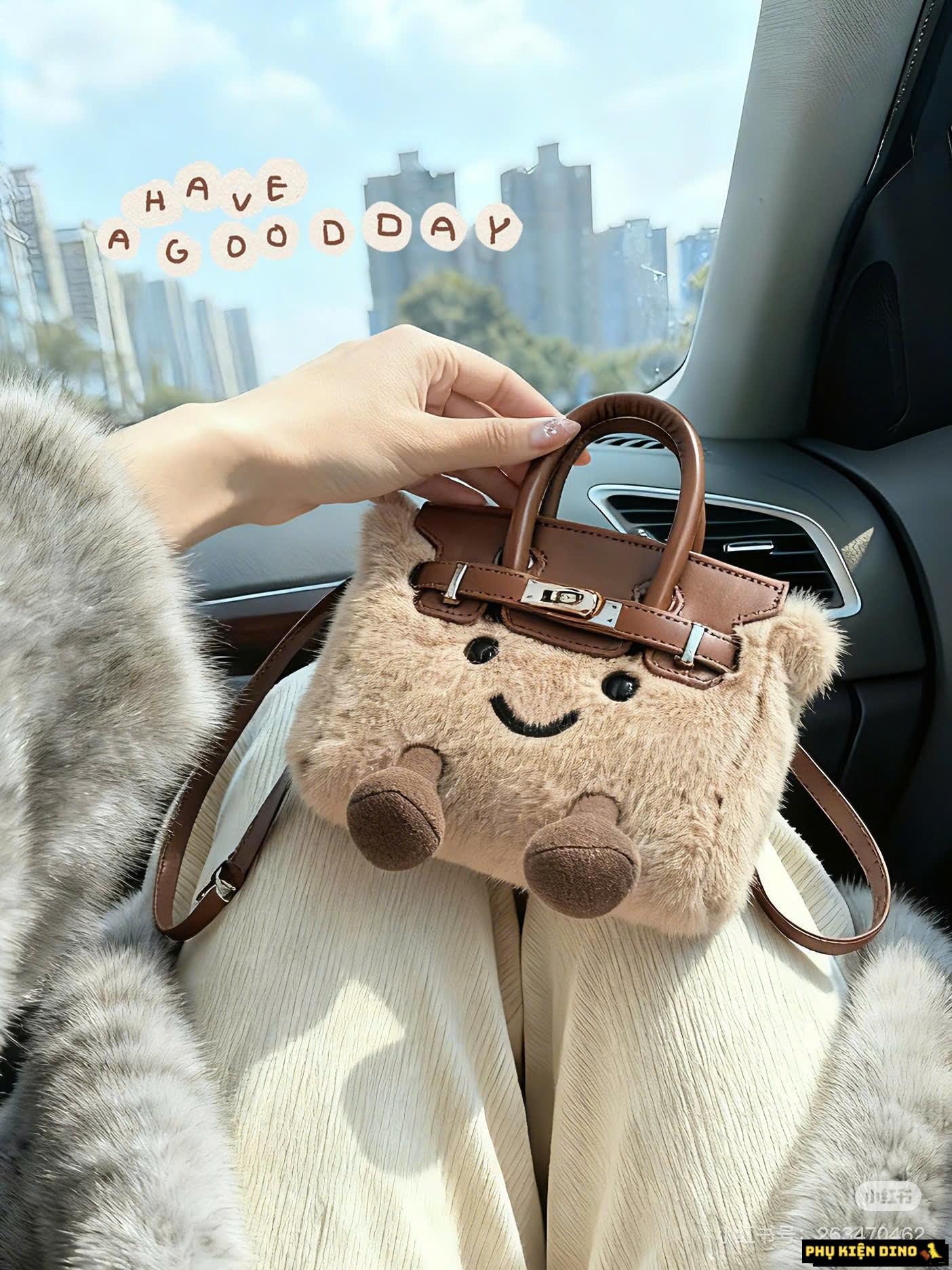 Túi Nữ Jellycat Birkin Lông Size 20 Màu Nâu Túi Nữ Jellycat Birkin Lông Size 20 Màu Nâu