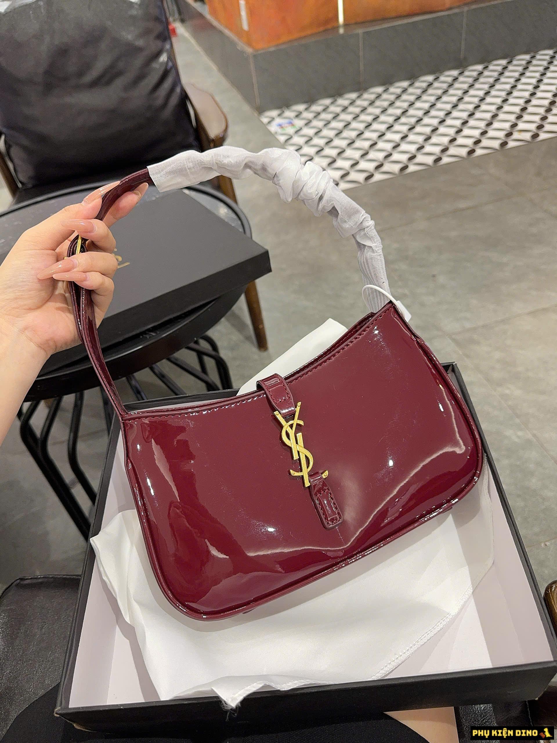 Túi Saint Laurent Le 5 A 7 Dark Red Wine Patent Fullset Túi Saint Laurent Le 5 A 7 Dark Red Wine Patent Fullset