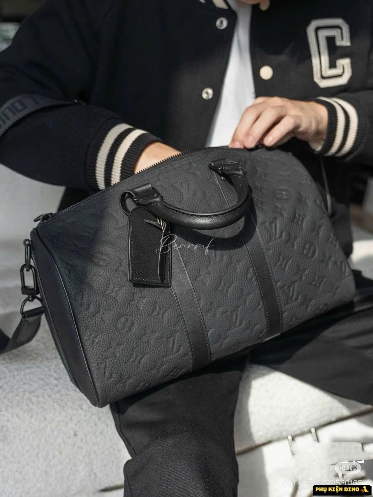 Túi Trống Louis Vuitton LV Keepall Bandouliere Size 25 Size 30 M22765 5 Túi Trống Nam Nữ Louis Vuitton Keepall Size30 Màu Đen Đầy Đủ Hộp