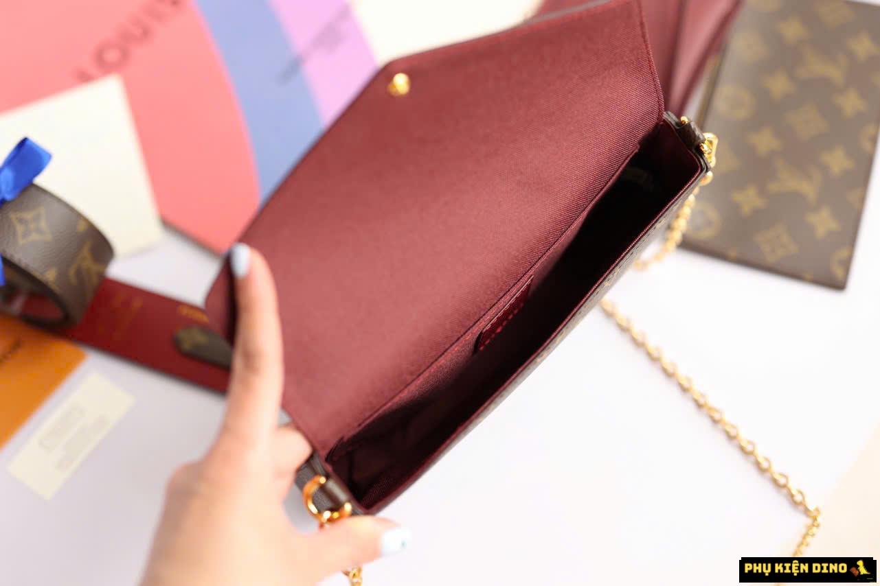 Túi Louis Vuitton LV Félicie Pochette Monogram Brown M81896 11 Túi Ví Louis Vuitton LV Félicie Pochette Monogram