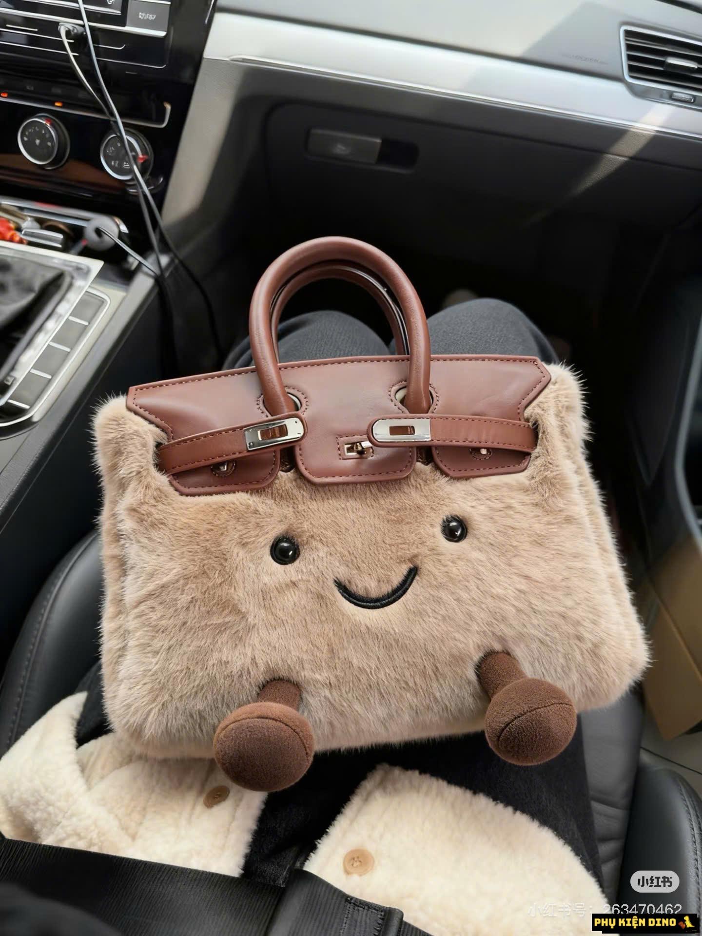 Túi Jellycat Birkin Lông Size 20 Màu Nâu 1 Túi Xách Jellycat Birkin Lông Size 20 Màu Nâu