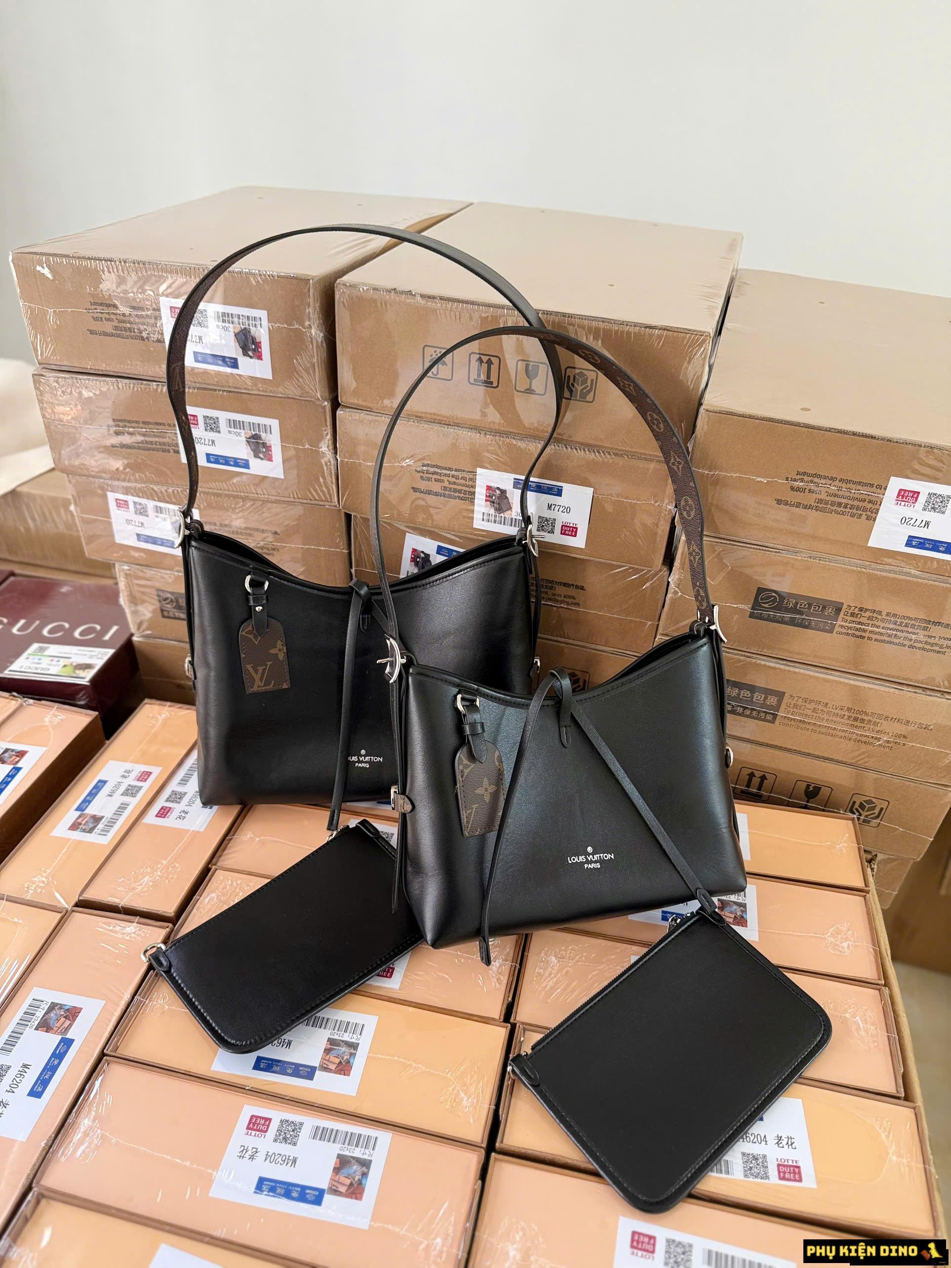 Túi Louis Vuitton CarryAll Shoulder Bag In Leather Black Fullbox Size 25 Size 29 1 Túi Xách LV CarryAll Shoulder Bag Màu Đen Da Thật Size 29 và Size 25 Fullbox