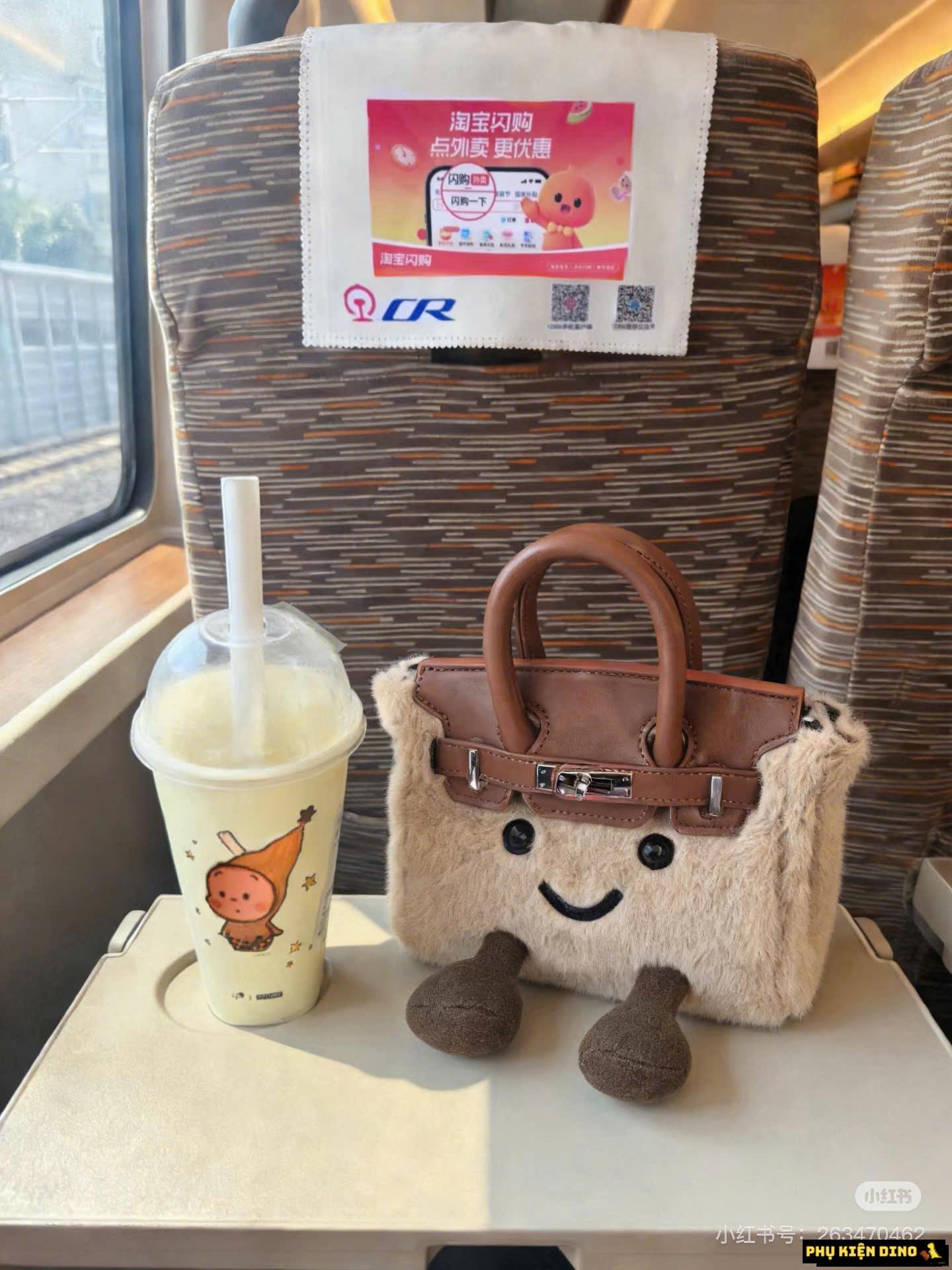 Túi Jellycat Birkin Lông Size 20 Màu Nâu 3 Túi Xách Nữ Jellycat Birkin Lông Mềm Size 20 Màu Nâu