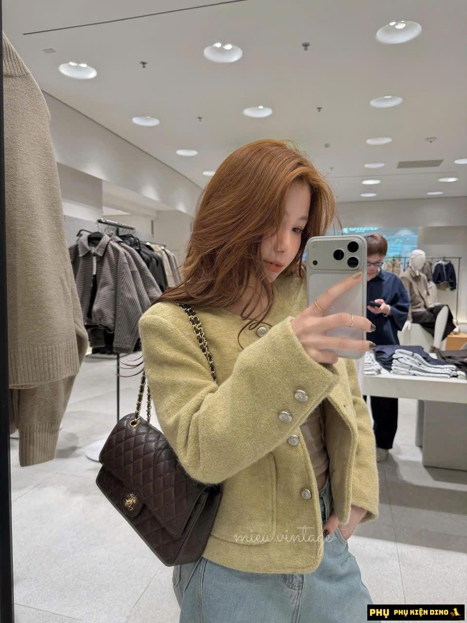 Túi Chanel Caviar Quilted Medium Double Flap Brown Túi Chanel Caviar Quilted Medium Double Flap Brown