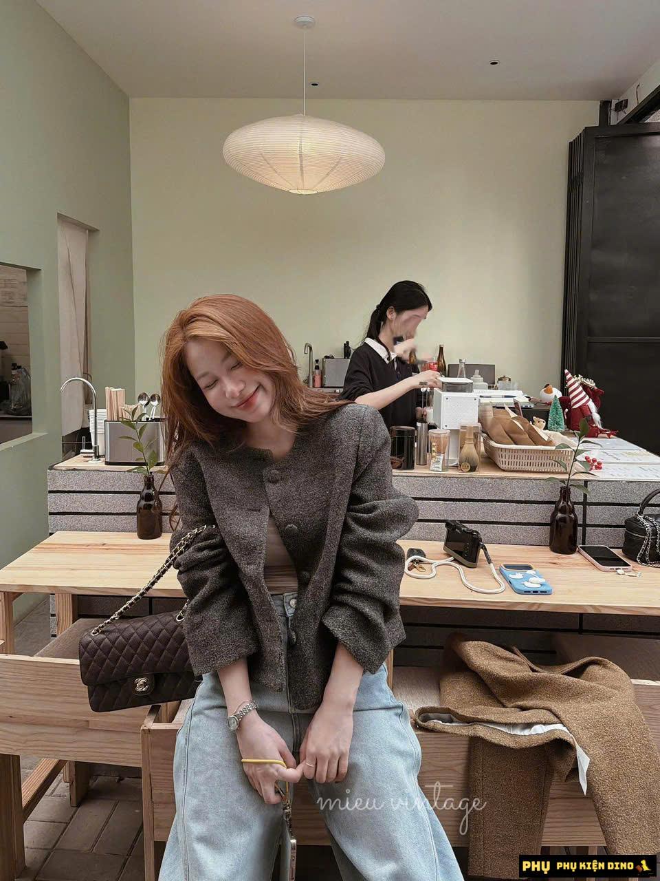 Túi Chanel Caviar Quilted Medium Double Flap Brown 11 Túi Chanel Caviar Quilted Medium Màu Nâu Đậm Sang Trọng