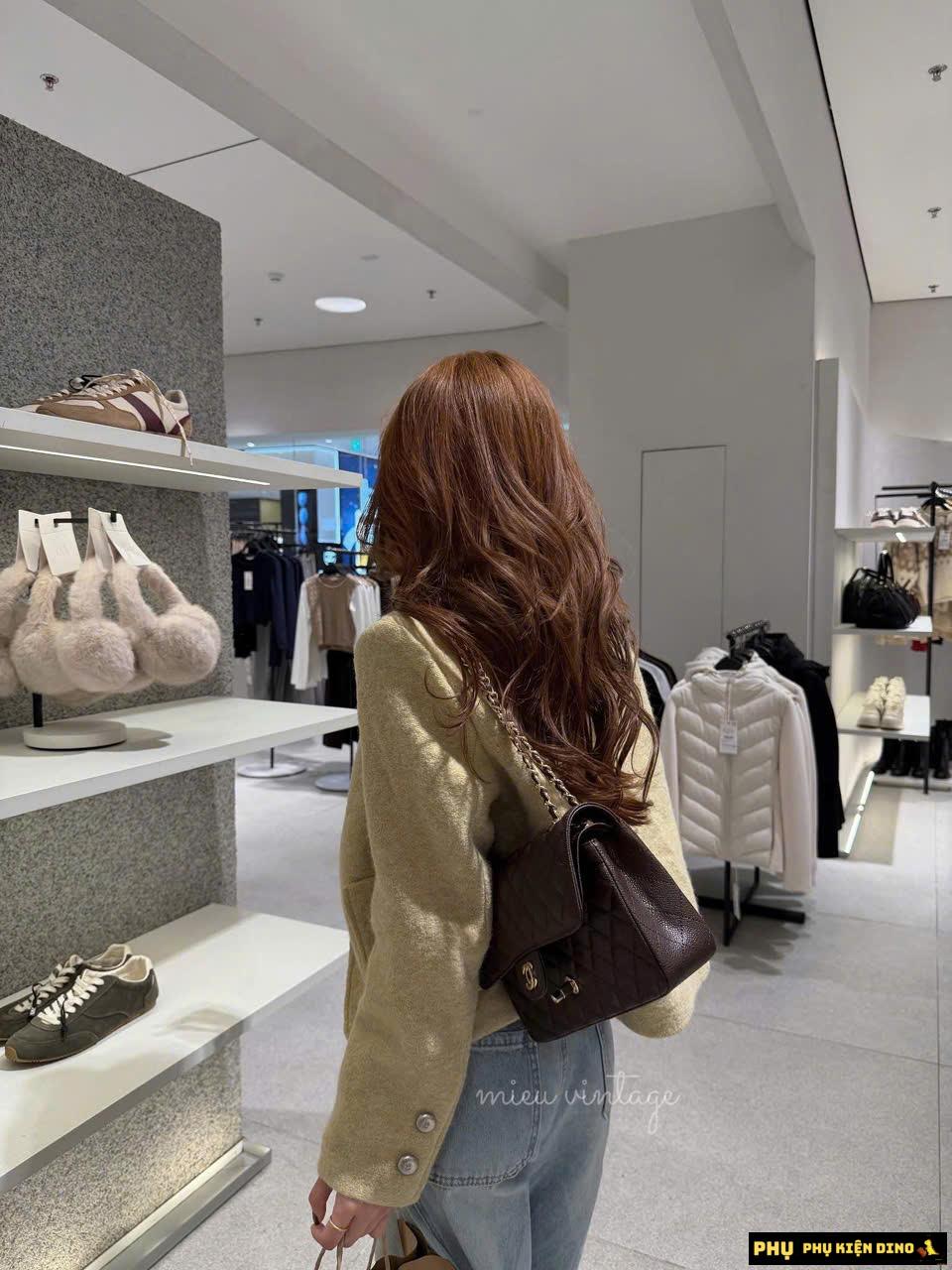 Túi Chanel Caviar Quilted Medium Double Flap Brown 6 Túi Chanel Medium Double Flap Màu Nâu Mocha Da Caviar