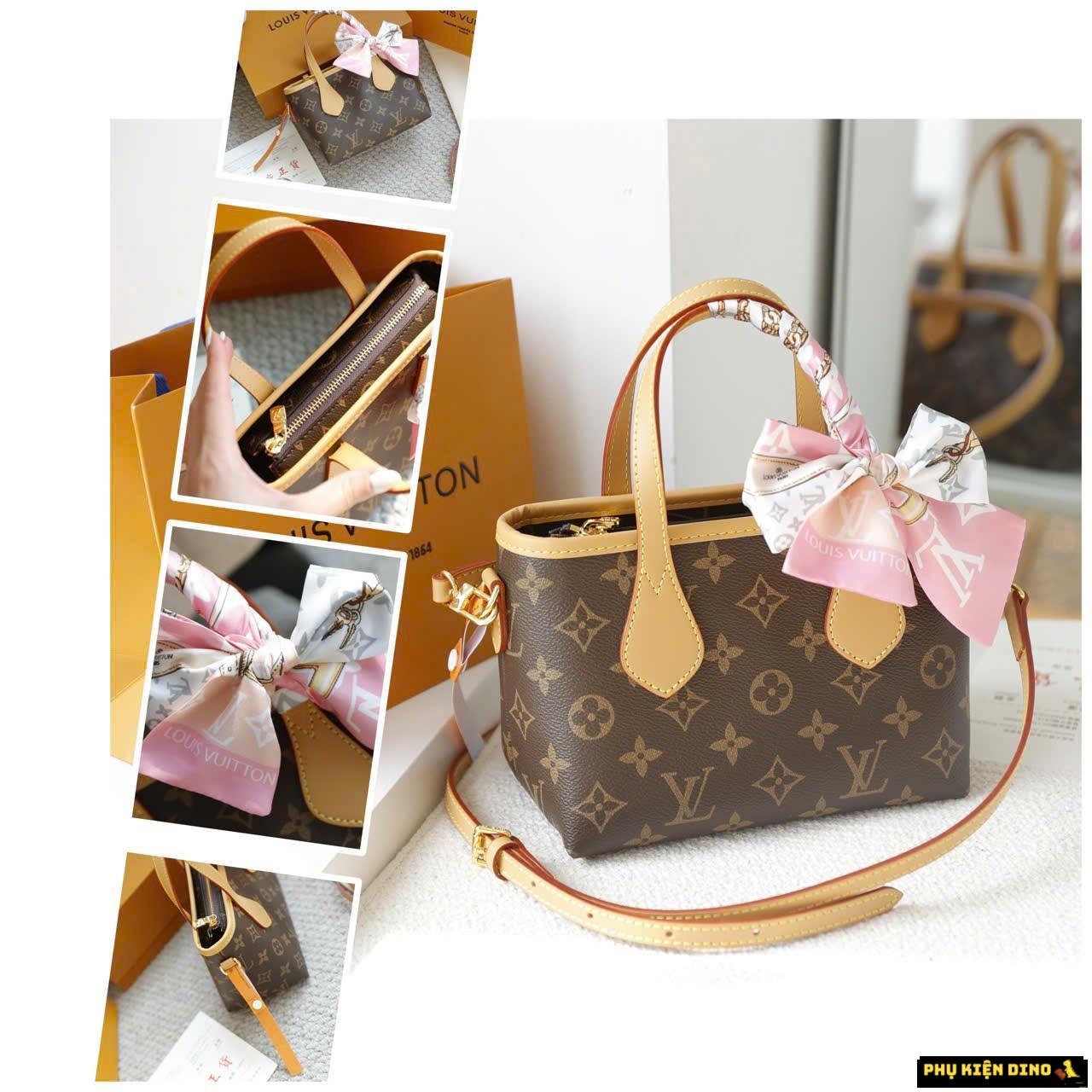 Túi Xách LV Neverfull BB Size 20 Màu Nâu Kèm Khăn Lụa Fullbox 14 Túi Đeo Chéo LV Neverfull BB Size 20 Màu Nâu Phụ Kiện Fullbox