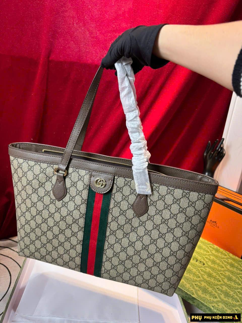 Túi Gucci Ophidia Large Tote Bag Có Khóa Kéo Fullbox Size 38 8 Túi Gucci Ophidia Big Size Shopping Bag Có Khóa Kéo Fullbox
