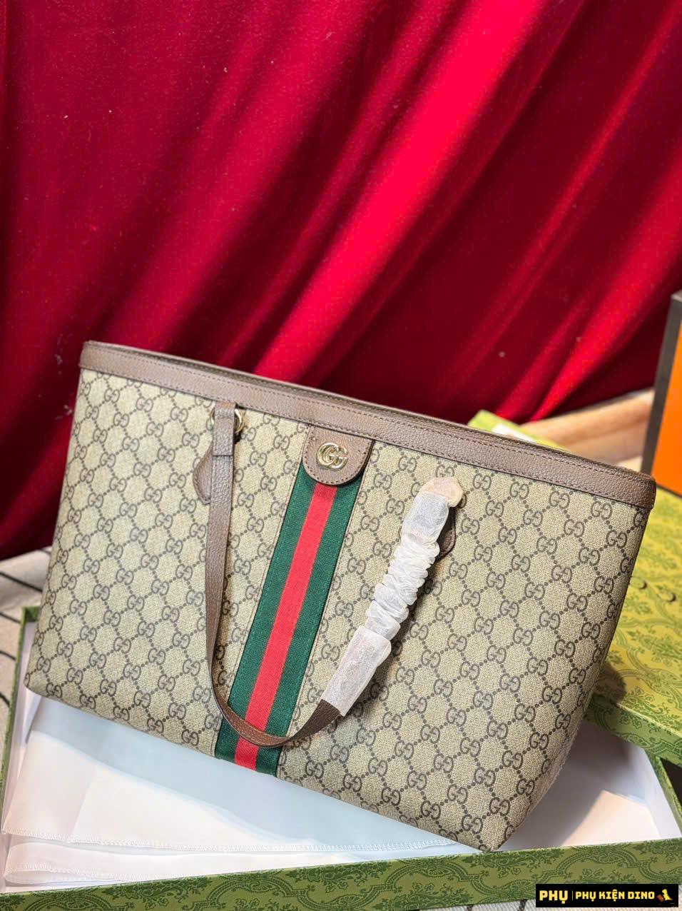 Túi Gucci Ophidia Large Tote Bag Có Khóa Kéo Fullbox Size 38 7 Túi Gucci Ophidia Large Tote Bag GG Supreme Canvas Fullbox
