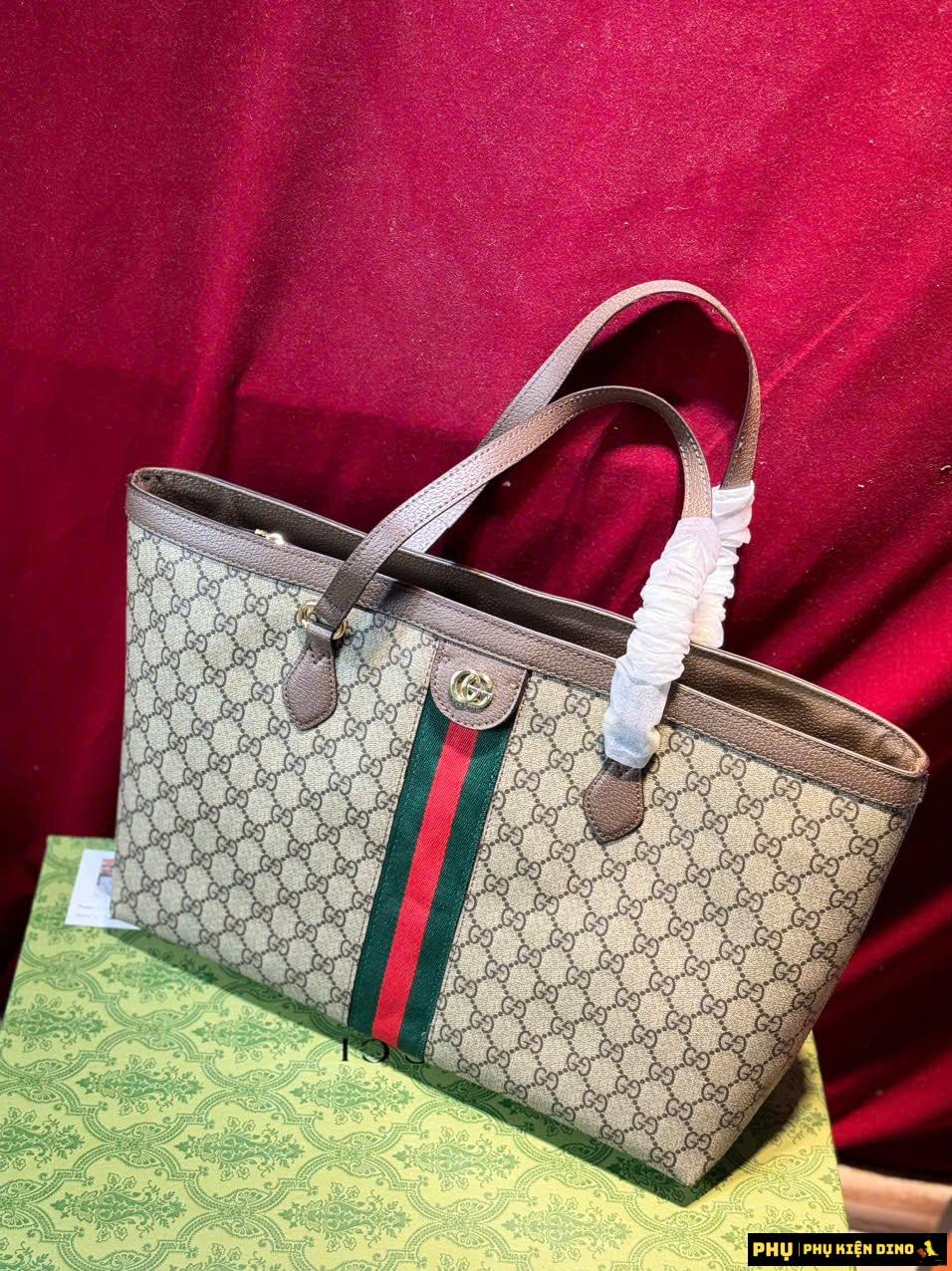 Túi Gucci Ophidia Large Tote Bag Có Khóa Kéo Fullbox Size 38 6 Túi Gucci Ophidia Shopping Bag Size 38 Có Khóa Miệng Fullbox