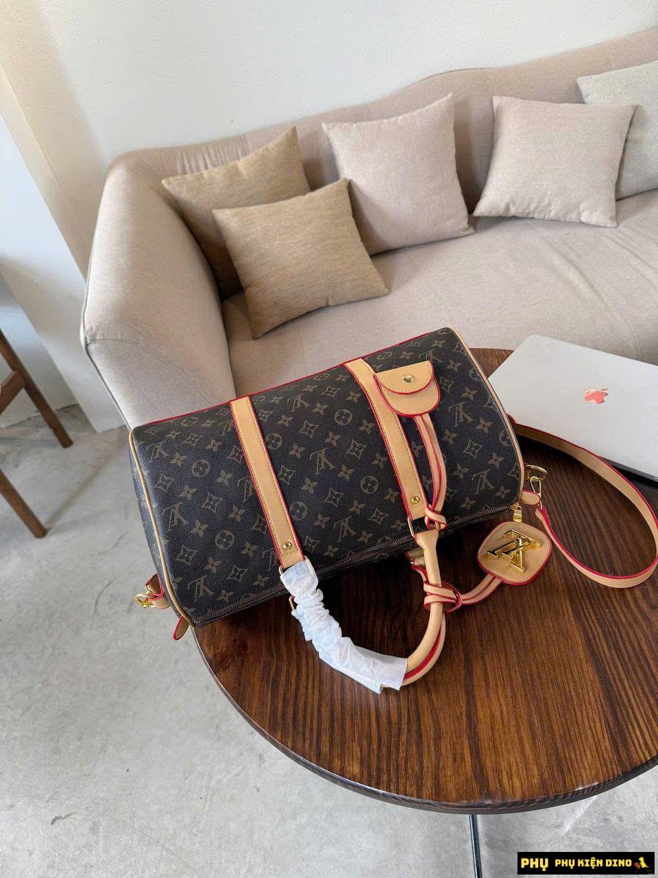 Túi Trống Du Lịch Louis Vuitton LV Brown 5 Túi LV Keepall Bandouliere Monogram Brown Travel Bag New