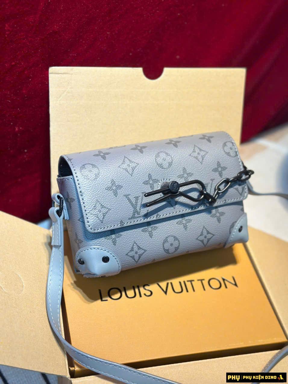Túi Nam Louis Vuitton LV Steamer Wearable Monogram Eclipse M81783 9 Túi LV Steamer Wearable Wallet Monogram Grey Cao Cấp