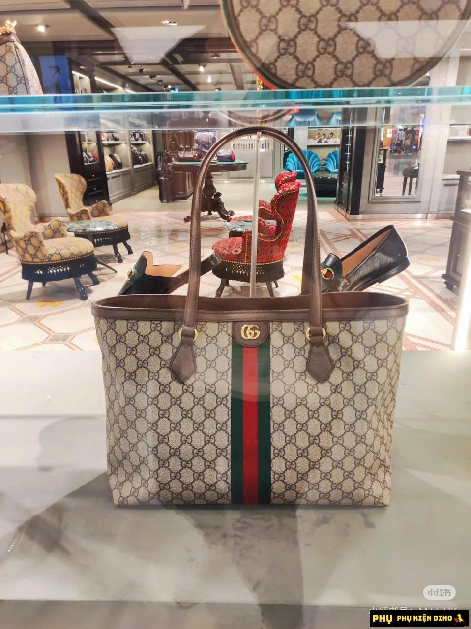 Túi Gucci Ophidia Large Tote Bag Có Khóa Kéo Fullbox Size 38 3 Túi Xách Gucci Ophidia Shopping Big Size Super Fullbox