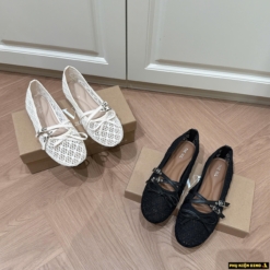Phụ Kiện Dino - Túi Xách Luxyry 17 Giày Bệt Lưới MIJILI Summer Mesh Ballet Flats Fullbox Màu Trắng Đen