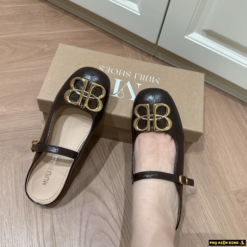 Giày Nữ MIJILI Black BB Buckle Platform Shoes Cao Cấp