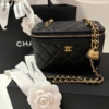 Túi Cốp Gương Chanel Vanity Case Black Lambskin Size 18 Fullbox 20 Túi Đeo Vai Cốp Gương Đen Phụ Kiện Cao Cấp Fullbox
