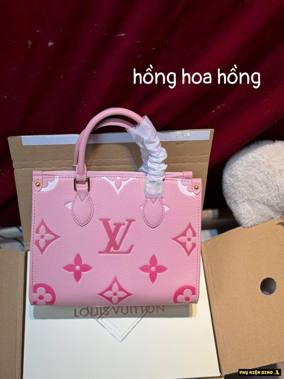 Túi Louis Vuitton OnTheGo PM Pink Leather Handbag Fullbox Túi Louis Vuitton OnTheGo PM Pink Leather Handbag Fullbox