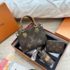 Túi Xách LV Set 4 Chi Tiết Kèm Ví Móc Khóa Khăn Size 18 Size 25 Fullbox 20 Túi Louis Vuitton Set 4 Món Size 25 Kèm Khăn Nơ Fullbox Đẹp