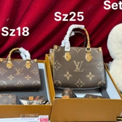 Phụ Kiện Dino - Túi Xách Luxyry 15 Túi Xách LV Set 4 Chi Tiết Kèm Ví Móc Khóa Khăn Size 18 Size 25 Fullbox