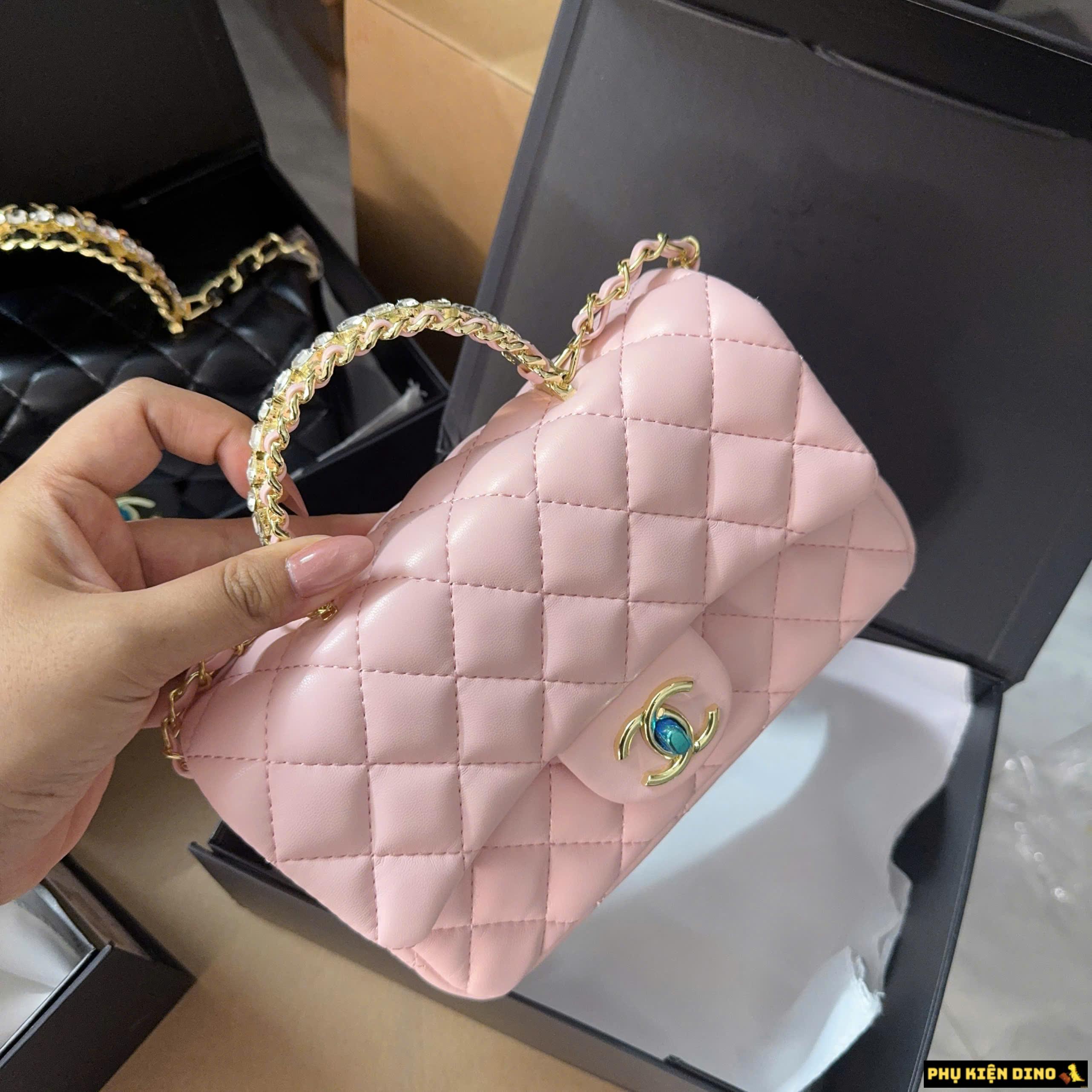 Túi Chanel Mini Quilted Black Crystal Top Handle Bag Fullbox Túi Chanel Mini Quilted Black Crystal Top Handle Bag Fullbox