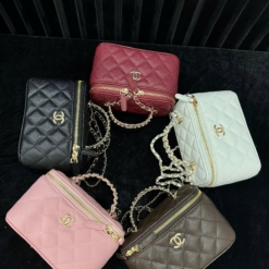 Phụ Kiện Dino - Túi Xách Luxury 19 Túi Cốp Chanel Vanity Quai Ngọc Phối Xích Size 20 Fullbox
