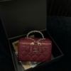 Túi Cốp Chanel Vanity Quai Ngọc Phối Xích Size 20 Fullbox 13 Túi Xách Nữ Chanel Vanity Đỏ Đô Quai Ngọc Trai Fullbox