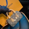 Túi Louis Vuitton Nano Speedy Gray Denim Size 17 Fullbox 10 Túi Đeo Chéo LV Nano Speedy Gray Denim Tặng Charm Xích Fullbox